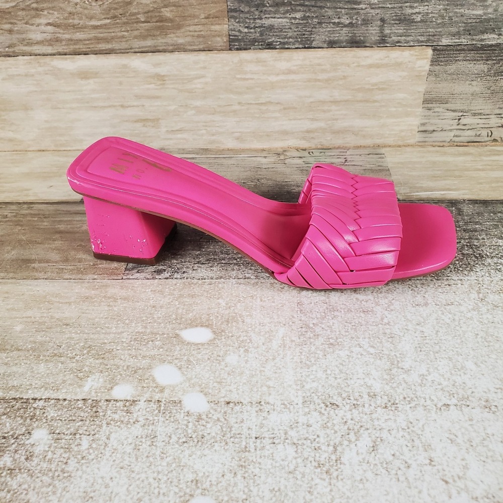 Mix No. 6 Angeen Womens Sandal Sz 6 M Pink Slip On Block Heel Square Toe